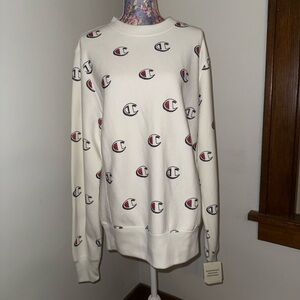 Champion White Logo Sweatshirt